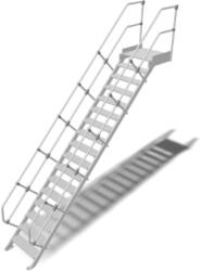 KRAUSE LÉPCSŐ DOBOGÓVAL (KÖNNYŰFÉM) 16 FOKOS 0, 8 M, 45° (824462)