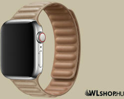 FeiFan Mágneses bőr óraszíj újgenerációs Apple Watch órához 42/44/45/49 mm FeiFan - Beige (IWMB402)