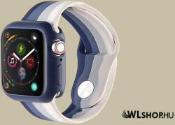 FeiFan Szilikon óraszíj Apple Watch órához 38/40/41 mm FeiFan - Kék-Fehér (IWSZR305)