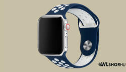 FeiFan Szilikon sport óraszíj Apple Watch órához 38/40/41 mm FeiFan - Sötétkék-Fehér (IWSZN315)