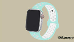 FeiFan Szilikon sport óraszíj Apple Watch órához 38/40/41 mm FeiFan - Zöld-Fehér (IWSZN325)