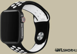 FeiFan Szilikon sport óraszíj Apple Watch órához 38/40/41 mm FeiFan - Fekete-Fehér (IWSZN307)