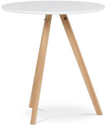 Artium Kerek étkezőasztal 70x70x75 cm, MDF felső fehér matt lakk, tömör bükk lábak. Dt-320 (DT-320_WT)