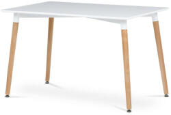 Artium Étkezőasztal 120x80x74 cm, MDF / fém keret - fehér matt lakk, fa lábak (DT-304_WT)