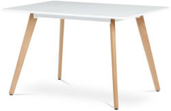 Artium Étkezőasztal 120x80x74 cm, MDF, fehér matt lakk, tömör bükk lábak. DT-313 (DT-313_WT)