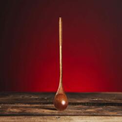 Kratom World Kratom fából készült kanál SÖTÉT VILÁGOS SZÍNŰ FONÁSSAL / Logó nélkül (KWDL02)