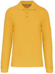 Kariban Férfi hosszú ujjú galléros piké póló, Kariban KA243, Yellow-2XL (ka243ye-2xl)