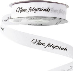 Valex Decor Nem felejtünk" feliratos ripsz szalag 20mm x 20m - Fehér (GX20-04)