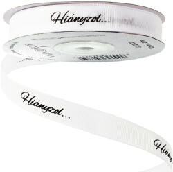 Valex Decor Hiányzol…" feliratos ripsz szalag 12mm x 20m - Fehér (GX12-03)