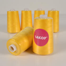 Takoy Overlock / coverlock poliészter cérna TKY 5000 sárga színű