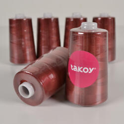 Takoy Overlock / coverlock poliészter cérna TKY 5000 pirosas-barna színű