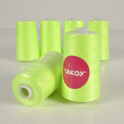 Takoy Overlock / coverlock poliészter cérna TKY 5000 rikító sárga színű