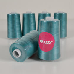 Takoy Overlock / coverlock poliészter cérna TKY 5000 erdei türkiz színű
