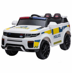 Chipolino Masinuta electrica Police SUV 12V white roti EVA, scaun de piele (POLICE SUV WHITE)