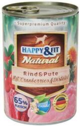 Happy&Fit pentru adulți, carne de vită, curcan, afine - 24×400 g