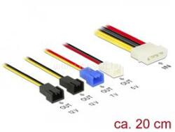 Delock Tápkábel 4 tűs apa Molex csatlakozó > 4 x 2 tűs ventilátor csatlakozó (12 V / 7 V / 5 V) 20 c (DL85516) (DL85516)