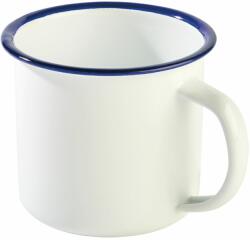 APS Emaille bögre fogantyval, fehér/kék, űrtartalom: 0, 35 liter, magasság: 80 mm