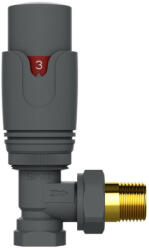 Welland heating Termosztatikus radiátor sarok szelep - 1/2" - TRCD10A-G (szürke) (TRCD10A-G)