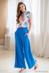 Hermosa Pantaloni Ella Albastru cu Croi Palazzo - 40