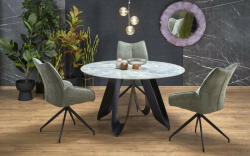 Halmar GIOVANI kerek asztal, zöld márvány / fekete - smartbutor