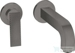 Hansgrohe AXOR CITTERIO falsík alatti mosdócsaptelep 220 mm-es kifolyóval, rombuszmetszéses fogantyúval, nem zárható leeresztővel, szálcsiszolt fekete króm 39181340 (39181340)