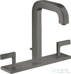 Hansgrohe AXOR CITTERIO 3 üléses mosdó csaptelep dekorlappal és rövid kifolyóval DN15, automata leeresztővel, szálcsiszolt fekete króm 39136340 (39136340)