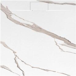 Rea Basalt Carrara, SMC zuhanytálca 90x90, fehér kő mintás, REA-K7002 (REA-K7002)
