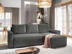  Canapea colt extensibila SMART COSARO gri, cu colt bilateral + 2 perne CADOU
