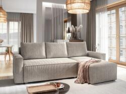  Canapea colt extensibila SMART COSARO bej, cu colt bilateral + 2 perne CADOU
