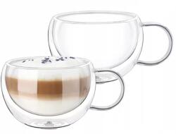 KRASINO Set 2 cani Nastory, pereti dubli, sticla borosilicata, 300 ml