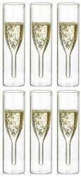 KRASINO Set 6 pahare Sampanie Flute Krasino, sticla borosilicat, 100 ml Pahar