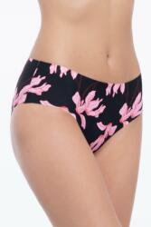 Julimex Cyclamen varrásmentes bugyi, fekete, rózsaszín virágos, S