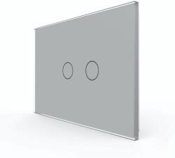 LIVOLO Intrerupator Dublu cu Touch LIVOLO din Sticla - Standard Italian - culoare gri