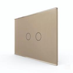 LIVOLO Intrerupator Dublu cu Touch LIVOLO din Sticla - Standard Italian - culoare auriu