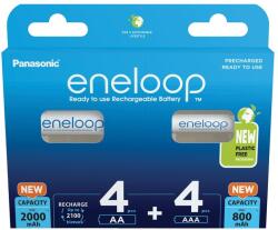 Panasonic BK-KJMCDE44E 800mAh/AAA és 2000mAh/AA akkumulátor 4-4db/csomag (BK-3MCDE+BK-4MCDE/8CP) - lenser