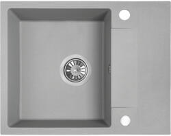 Laveo RAB MINI szürke csepptálcás mosogató helytakarékos szifonnal, csaplyuktakaró dugóval (SRF_513Y)