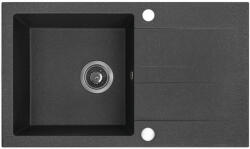 Laveo SHIRE csepptálcás szemcsés fekete mosogató (SRS_711Y)