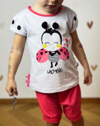 Miniworld 2részes kislány nyári babaruha- Katicabogár, rózsaszín Méret: 68-74