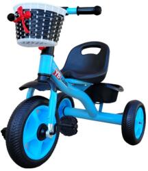 PITT Tricicleta cu pedale, 2 cosuri pentru cumparaturi, maxim 35 kg, roti spuma EVA, albastru, negru