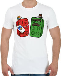 printfashion Lego család - Férfi póló - Fehér (16182741)