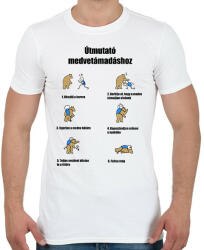 printfashion Útmutató medve támadásokhoz - Férfi póló - Fehér (16139513)