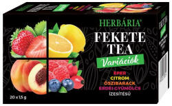Herbária fekete tea mix fekete tea, erdei gyümölcs, barack, citrom, eper variáció 20x1, 5g 30 g - bioszallito