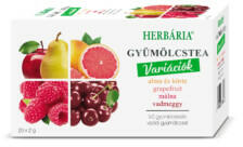 Herbária gyümölcstea mix 1 alma-körte, grapefruit, málna, vadmeggy variáció 20x2 g 40 g - bioszallito