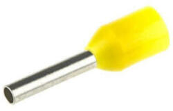 Szigetelt (PA6.6) érvéghüvely, ónozott elektrolitréz, sárga 1mm2, L=18, 4mm (E110)