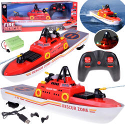Inlea4Fun RC Távirányítós tűzoltóhajó fényeffektusokkal Inlea4Fun FIRE RESCUE (JO-RC0640)