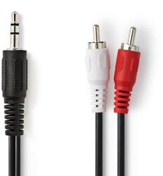 Nedis Sztereó Audiokábel 2.0m (3.5mm jack apa - 2xRCA apa) (CAGT22200BK20) (CAGT22200BK20)