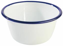 APS Emaille tál, fehér/kék, térfogat: 0, 50 liter, magasság: 60 mm, átmérő: 130 mm