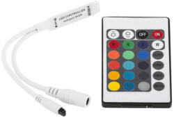 Avide LED szalag 12V 72W RGB 24 gombos IR távirányító és vezérlő Avide (AVI ABLS12V24KRGB 72W IRC)