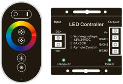 Avide LED Szalag 12V 216W RGB 6 Gombos RF Érintőpaneles Távirányító és Vezérlő Avide (AVI ABLS12V6TKRGB 216W RFC)