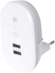 Avide Éjjeli fény 3000K fényerőszabályzós 2 USB porttal Avide (AVI ENL 2USB D)